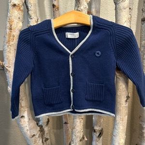 Mayoral size 12 months Navy sweater with gray trim.